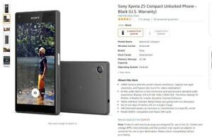 Teléfono inteligente Sony Xperia Z5 compacto - 32 GB - negro grafito (desbloqueado)