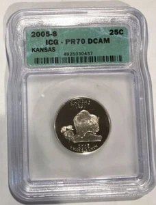 2005 S 25C Kansas State Quarter PR70DCAM ICG - Picture 1 of 2