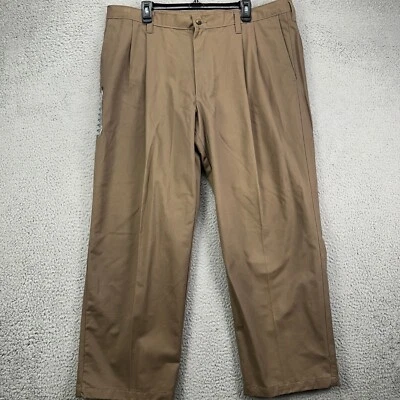 Pantalones Haggar Para Hombres Mitchell Caqui 42X29 Marrón Calce Clásico Plisado Recto NUEVO Foto 1 de 4