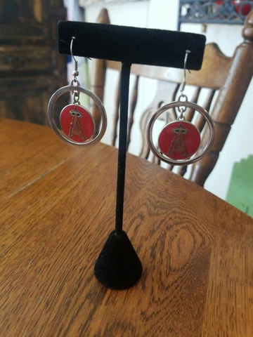 SUPER CUTE LARGE DANGLE EARRINGS LOS ANGELES  ANGELS MLB LOGO R40 Cover