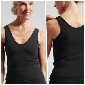 Athleta L LARGE Transcend Tank Top, Black Yoga Workout Fitted Shirt NWT - Picture 1 of 4