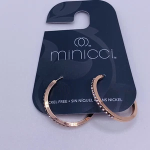 Minicci Creolen Rosa Rosegoldfarben Strass Neu - Bild 1 von 5