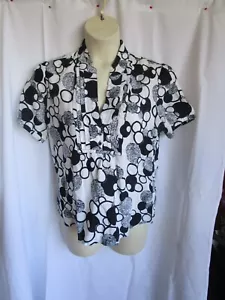 COLORADO, Navy & White, Tab Front Top, Buttons, Short Sl, Sz XL (16), Exc Cond - Picture 1 of 9