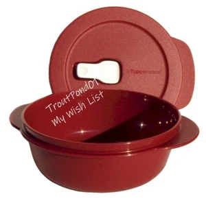 Tupperware Crystalwave Mikrowelle 2,5 Tassen Preiselbeerrot Schüssel Neu - Bild 1 von 3