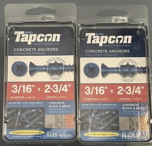 Tapcon Concrete Anchor 3/16" x 2-3/4” Phillips Head Screws 50 Count 24265 NEW - Picture 1 of 1