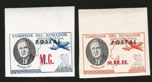 US-Präsident Franklin D. Roosevelt Ungezähnte Marken 1946 Ecuador ** Flugzeug - Bild 1 von 1