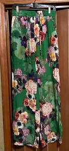 ZARA Green Floral Printed Pants Rare Rare Sold out Size Large NWT - Picture 1 of 6