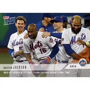 2018 TOPPS NOW #811 AUSTIN JACKSON WALK-OFF DOUBLE IN WRIGHT'S FINAL GAME - Picture 1 of 2