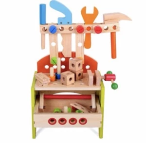 Rubud Kinder Holz Werkbank Werkzeugset Spielspielzeug Werkbank Bau - Bild 1 von 5