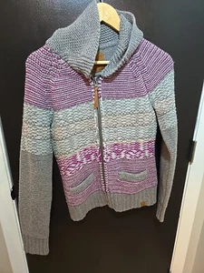 TNA Aritzia Cowichan Lambswool Sweater Size L Sea to Sky Full Zip RARE Colorway - Bild 1 von 7
