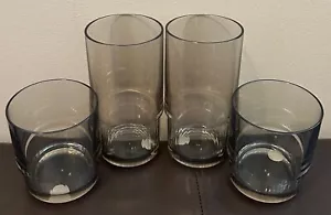 4 Tupperware Acrylic Glasses Tumblers 8 & 14oz. Gray Smoke New W/Tag Fast Ship - Picture 1 of 2