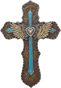 Angel Wings Cross Wall Hanging CrossDecor Spiritual Art Religious Decoration - Picture 1 of 1