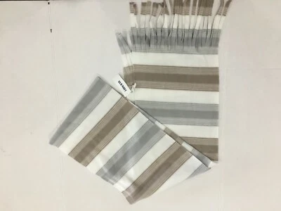 Bufanda antigua azul marino 100 % poliéster con flecos bufanda bronceada a rayas NUEVO  Foto 1 de 4