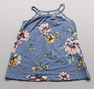 Bailey Lane Girl's The Halter Floral-Print Swing Tank-Top LC7 Blue Medium NWT - Picture 1 of 3