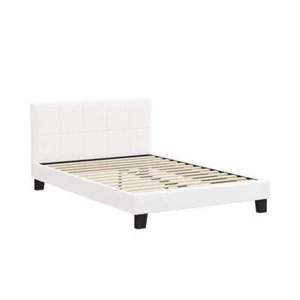 Bed Frame Double Size Base White Boucle TOFU - Picture 1 of 1