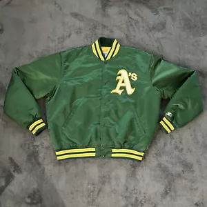 Vintage Oakland A's Athletics Green Snap Starter Jacket Bomber XL Authentic As - Bild 1 von 24