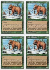 MTG: WAR MAMMOTH 5th Edition COMMON; played, Excellent condition x4