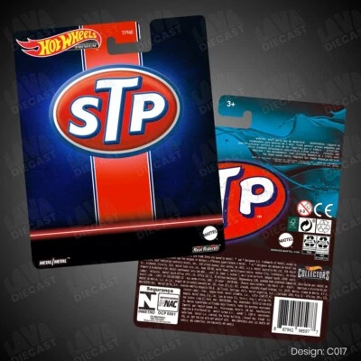 STP Oil NASCAR INDYCAR RACING Custom Hot Wheels Premium Card 1:64 DIECAST DECOR - Image 1 of 2