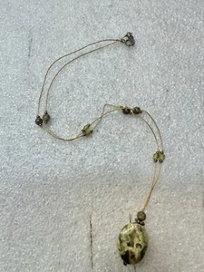 .925 Sterling Clasp Gemstone & Brad Stations Petoskey Fossil 16” Necklace - Picture 1 of 11