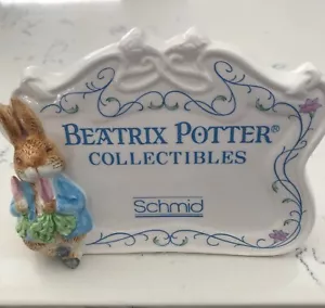 Vintage 1987 Schmid Beatrix Potter Peter Rabbit Desk Plaque - Picture 1 of 7