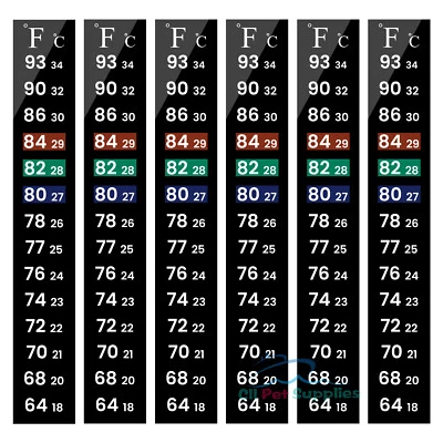 AQUANEAT 6 PCS Aquarium Thermometer Strips, Fish Tank Thermometer Sticker - Image 1 of 4