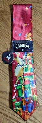 Jerry J. Garcia Colección Navidad Reno Regalos Vacaciones Corbata Nueva con Etiquetas Foto 1 de 4