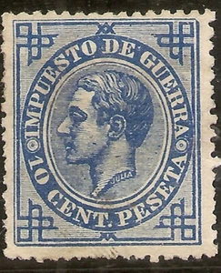 España Edifil 184 (*) Mng 10 Céntimos Azul Alfonso XII 1876 NL1566 - Bild 1 von 2