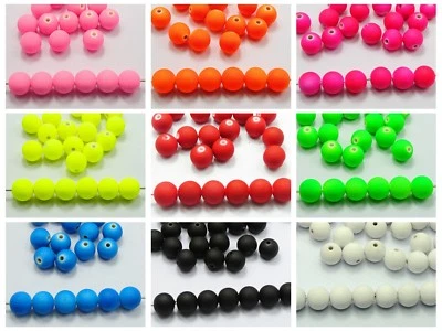 500 Matte Neon Beads Acrylic Round Beads 6mm(0.24") Color Choice - Image 1 of 4
