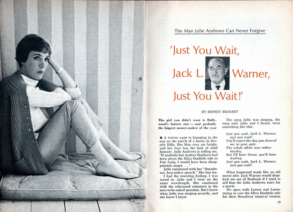 JULIE ANDREWS 1965 ENTREVISTA PICTÓRICA * PAPEL DE PELÍCULA AUDREY HEPBURN MY FAIR LADY Foto 1 de 1