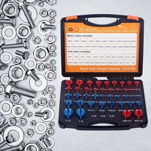 44Pcs Nut and Bolt Thread Checker Male/Female Gauges for Repairsmen Plumbers - Picture 1 of 7