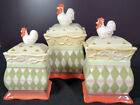 Cottage Rooster By Jay Cookie/Candy Jar Set Of 3 Different Sizes Good Condition