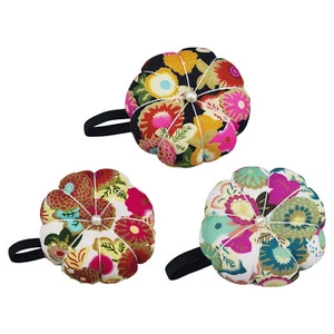 Wrist Pin Cushion Pumpkin Needle Cushion Flower Printed Cute Pin Cushion - Picture 1 of 15
