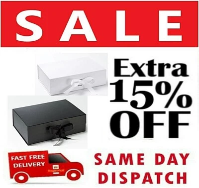 MEDIUM Gift Boxes, Presentation Box, Magnetic gift box with ribbon - Image 1 of 4