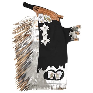 10HS Hilason Handmade Genuine Leather Chaps Adult Handtooled Rodeo Bull Riding - Picture 1 of 6