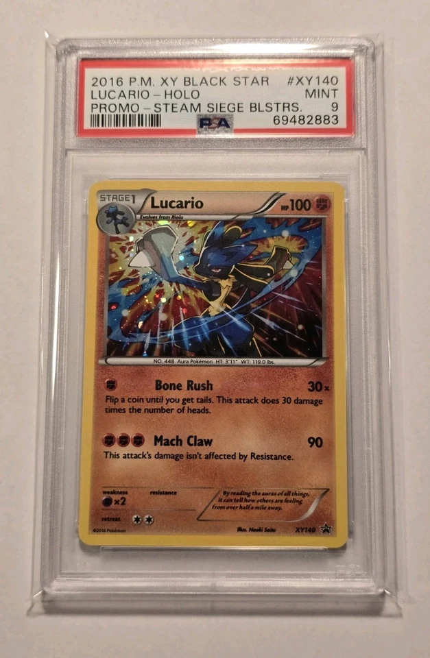 2016 Pokémon Black Star Promo Steam Siege Blisters Lucario Holo #XY140 PSA 9 - Image 1 of 2