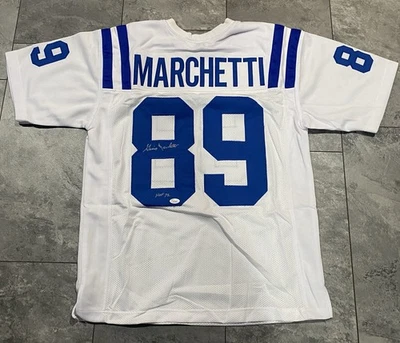 Gino Marchetti Signed Baltimore Colts Jersey W/HOF 72 Inscription (JSA COA) - Image 1 of 3