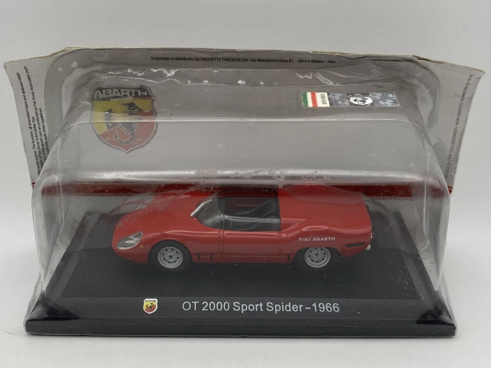 ABARTH OT 2000 Sport Spider 1966 red 1:43 diecast model car scale - Image 1 of 1