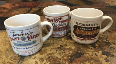 Juego de 3 tazas de café/té Wanetas vintage de cigarrillos de chocolate para tenis Hershey's Foto 1 de 4