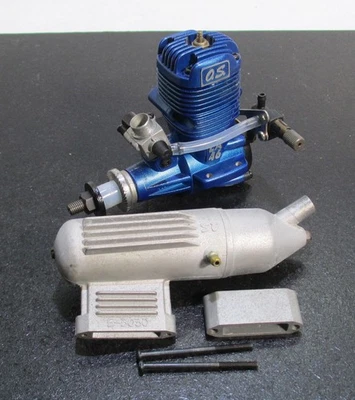 O.S. MAX-46LA 7.64cc 2 stroke glow engine with muffler for R/C airplane, used - Image 1 of 4