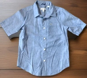 Lacoste Boys’ Blue Classic Button Down Shirt Size 8 Short Sleeve - Picture 1 of 6