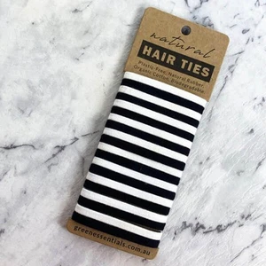 Natural Hair Ties - Green Essentials in Black, Black & White - Picture 1 of 5