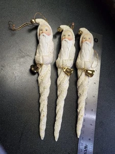 Department 56, 3 Winter Frost Santa Ornaments 8 Inches  - Picture 1 of 5