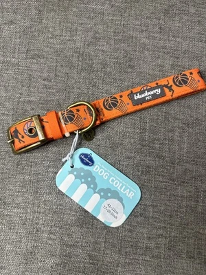 Blueberry Pet Passion 橙色篮球设计大型狗项圈金属扣 — 第 1/4 张图片