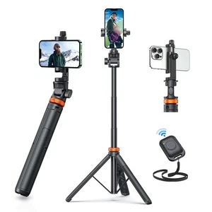 62" Phone Tripod, Tripod for iPhone & Selfie Stick Tripod with Remote, Extend... - Picture 1 of 6