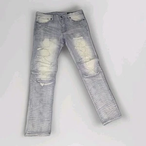 Smoke Rise Men's Slim Fit Stretch Jean Grey Gray 34X32 Biker Motorcycle Skater - Picture 1 of 9