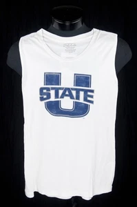 New Jansport Utah State Univ. USU Men's Medium White Muscle Tank Top Gym Shirt - Picture 1 of 5