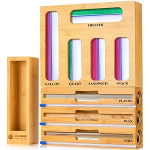 Kompakte 9-in-1 Küche Aufbewahrungstasche und Folie Organizer mit Bambus Handwerkskunst - Bild 1 von 9