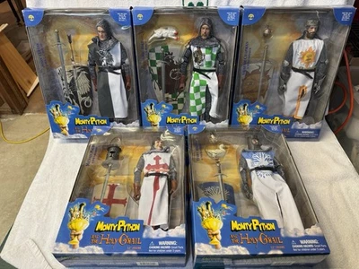 "LOTE DE 5 FIGURAS MONTY PITÓN Y EL SANTO GRIAL 12"" CON CAJAS JUEGO DE EXHIBICIÓN LATERAL" Foto 1 de 4
