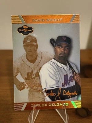 2007 Topps Co-Signers - David Wright, Carlos Delgado -  Hyper Silver Bronze /50  - Image 1 of 2