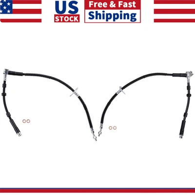 2x Front Left & Right Brake Hose Brake Line For 2005-2009 Land Rover LR3 - Image 1 of 4